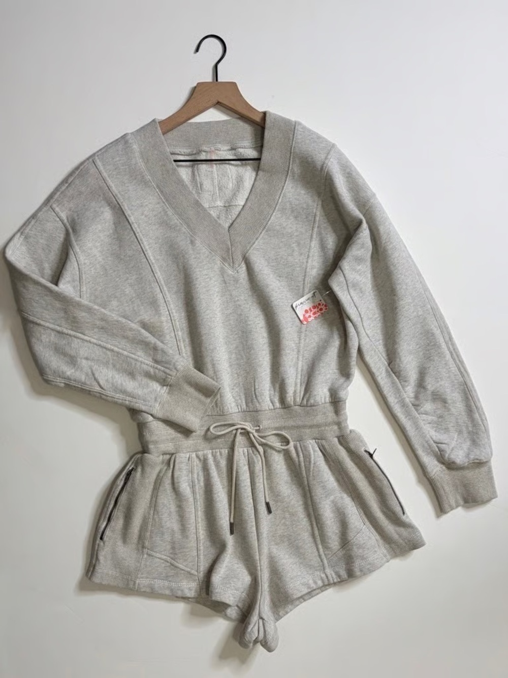 NWT!! FREE PEOPLE Movement Intercept Romper Heather Gray Playsuit  size XS